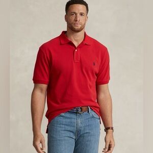 Polo Ralph Lauren Classic Fit Mesh Polo Shirt Red Cotton Men’s Size S NWT
